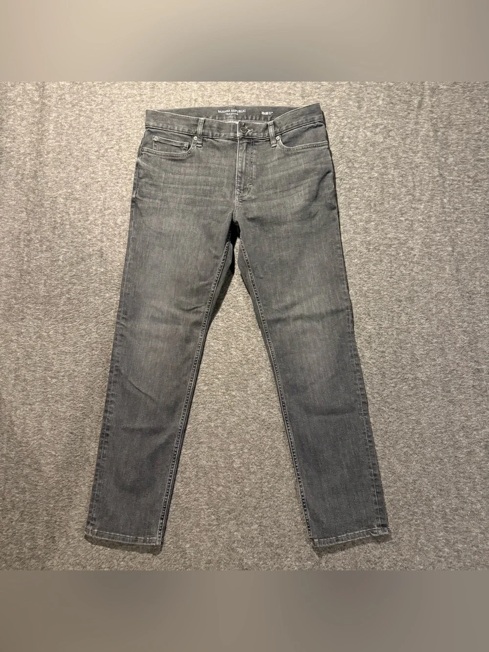 Banana Republic Traveler Jeans Pants Mens 32x30 Gray Slim Fit Cotton Stretch